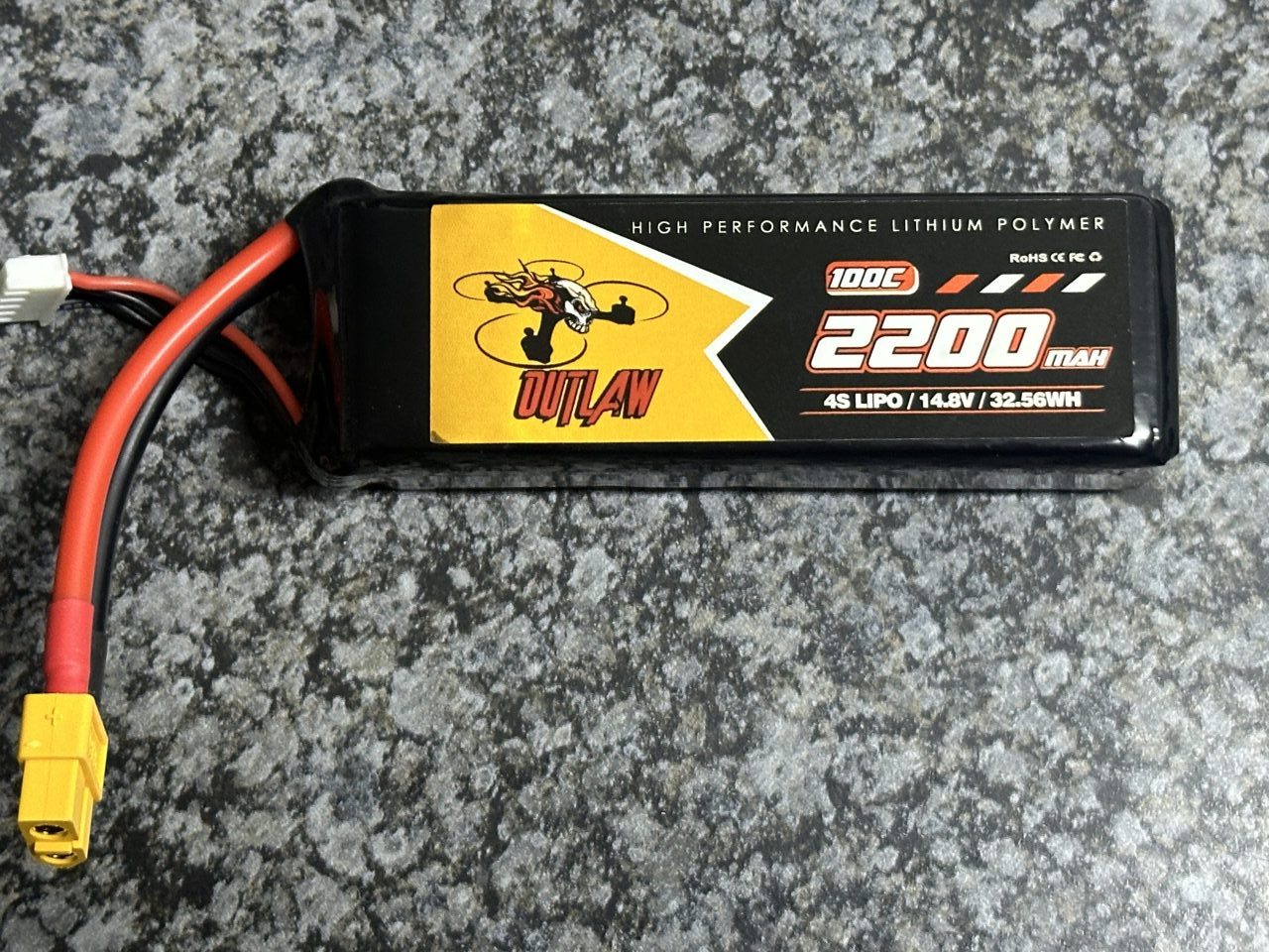 4s 2200mAh 100C LIPO - OUTLAW