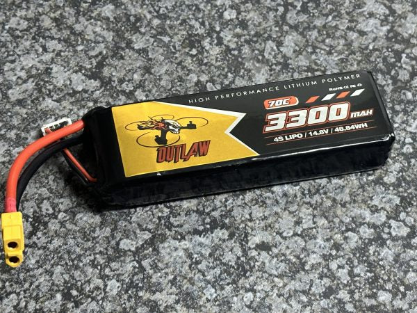 4s 3300mAh 70C LIPO - OUTLAW