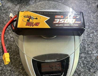 6s 3500mAh 70C LIPO - OUTLAW