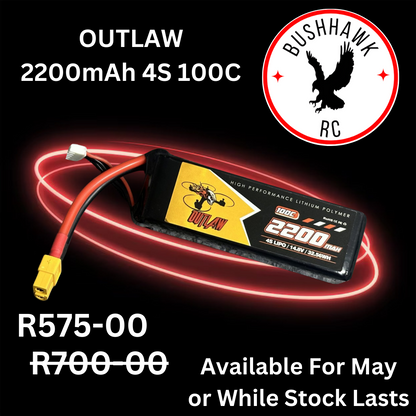 4s 2200mAh 100C LIPO - OUTLAW