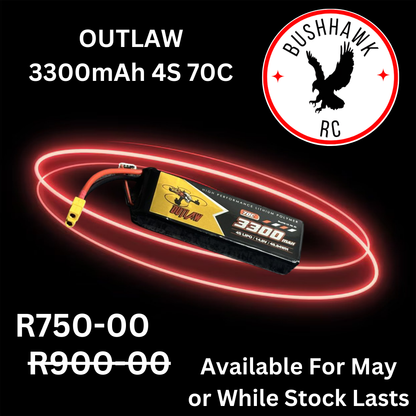 4s 3300mAh 70C LIPO - OUTLAW