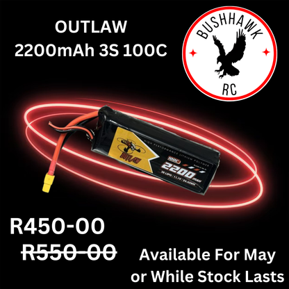 3s 2200mAh 100C LIPO - OUTLAW