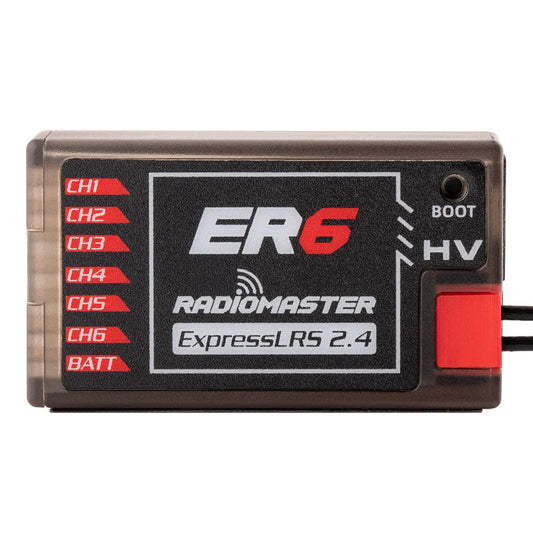 Radio Master ER6 2.4GHz ELRS PWM Receiver (HV Capable)