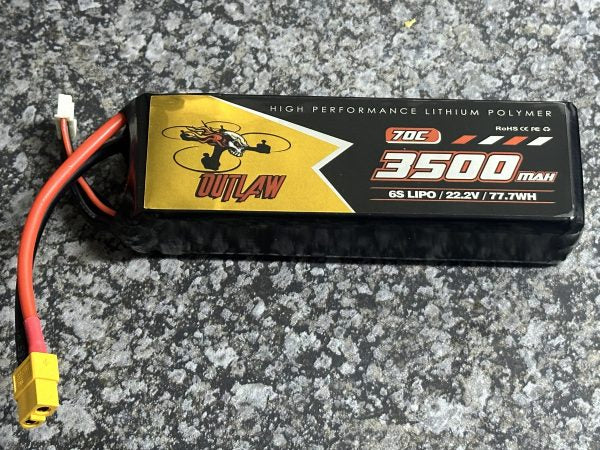 6s 3500mAh 70C LIPO - OUTLAW