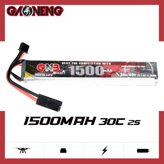 GAONENG GNB 2S 7.4V 1500mAh 30C Mini Tamiya LiPo Battery for AirSoft