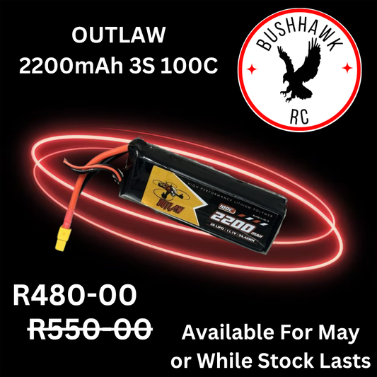 3s 2200mAh 100C LIPO - OUTLAW